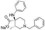 cis-3-Methyl-4-(phenylaMino)-1-(phenylMethyl)-4-piperidinecarboxylic Acid MonosodiuM Salt 结构式