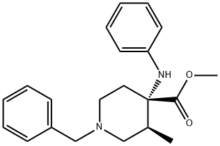 cis-3-Methyl-4-(phenylaMino)-1-(phenylMethyl)-4-piperidinecarboxylic Acid Methyl Ester 结构式