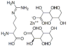 (2S)-2-amino-5-(diaminomethylideneamino)pentanoic acid, 2,3,4,5,6-pent ahydroxyhexanoate, zinc(+2) cation 结构式