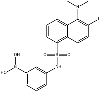 3-(5-dimethylamino-6-iodo-1-naphthalenesulfonamido)phenylboronic acid 结构式