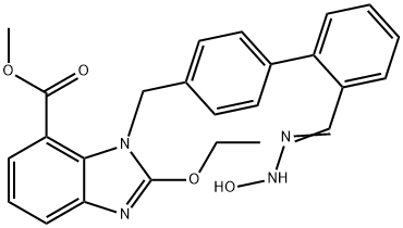 1-[(2'-(羟基脒基)[1,1-联苯基]-4-基)甲基]-2-乙氧基-1H-苯并咪唑-7-甲酸甲酯 结构式