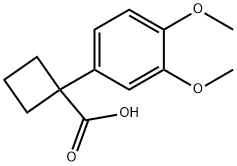 1-(3,4-二甲氧基苯基)环丁烷甲酸 结构式