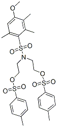 N,N-bis(2-((4-tolylsulfonyl)oxy)ethyl)-4-methoxy-2,3,6-trimethylbenzenesulfonamide 结构式