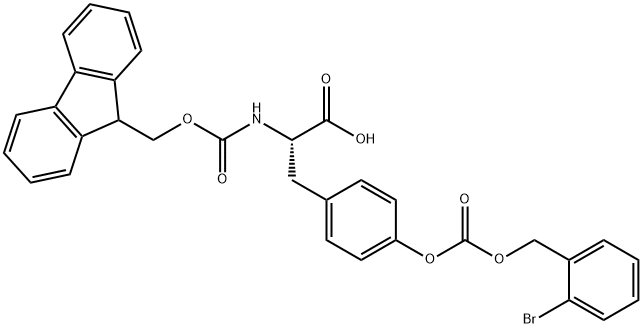 N-芴甲氧羰基-O-(2-溴苄氧羰基)-L-酪氨酸 结构式