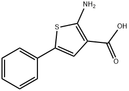 2-氨基-5-苯基噻吩-3-羧酸 结构式