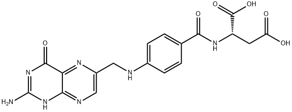 N-[4-[[(2-Amino-1,4-dihydro-4-oxopteridin-6-yl)methyl]amino]benzoyl]-L-aspartic acid 结构式