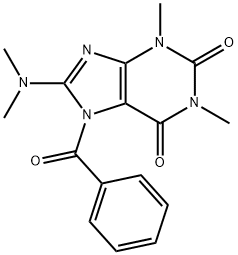 1H-Purine-2,6-dione,  7-benzoyl-8-(dimethylamino)-3,7-dihydro-1,3-dimethyl- 结构式