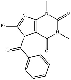 1H-Purine-2,6-dione,  7-benzoyl-8-bromo-3,7-dihydro-1,3-dimethyl- 结构式