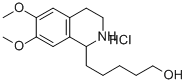 5-(6,7-DIMETHOXY-1,2,3,4-TETRAHYDRO-ISOQUINOLIN-1-YL)-PENTAN-1-OL HYDROCHLORIDE 结构式