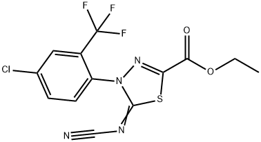 ETHYL 4-[4-CHLORO-2-(TRIFLUOROMETHYL)PHENYL]-5-CYA NAMIDE-4,5-DIHYDRO-1,3,4-THIADIAZOLE-2-CARBOXYLATE 结构式