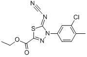 ETHYL 4-(3-CHLORO-4-METHYLPHENYL)-5-CYANAMIDE-4,5-DIHYDRO-1,3,4-THIADIAZOLE-2-CARBOXYLATE 结构式