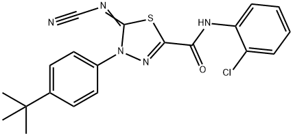 4-(4-tert-Butylphenyl)-N-(2-chlorophenyl)-5-cyan-amide-4,5-dihydro-1,3,4-thiadiazole-2-carboxamide 结构式