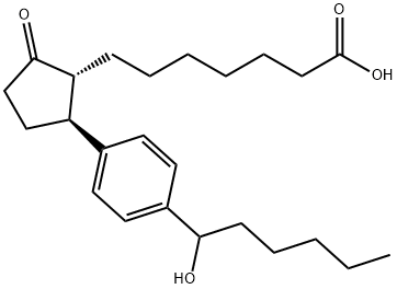 反式-2-(4-(1-羟基己基)苯基-5-氧代环戊烷庚酸 结构式