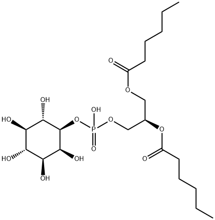 1,2-dihexanoyl-sn-glycero-3-phosphoinositol 结构式