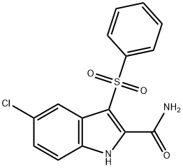 6-CHLORO-(PHENYLSULFONYL)-1H-INDOLE-3-CARBOXAMIDE 结构式