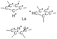 三(环戊二烯)化镧(III) 结构式