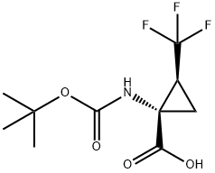 (1S,2S)-1 - {[(叔丁氧基)羰基]氨基} -2-(三氟甲基)环丙烷-1-羧酸 结构式