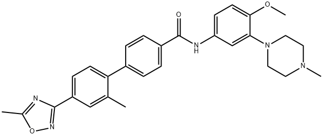 N-(4-Methoxy-3-(4-methylpiperazin-1-yl)phenyl)-2'-methyl-4'-(5-methyl-1,2,4-oxadiazol-3-yl)-[1,1'-biphenyl]-4-carboxamide