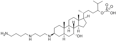 (3Β,5Α,7Α)-3-[[3-((4-氨基丁基)氨基)丙基]氨基]胆甾烷-7,24-二醇24-氢硫酸酯 结构式