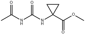 Cyclopropanecarboxylic acid, 1-[[(acetylamino)carbonyl]amino]-, methyl ester (9CI) 结构式