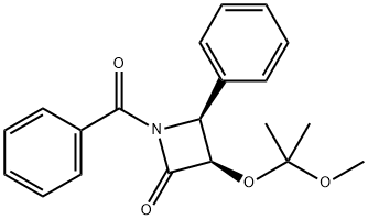 (3R,4S)-1-苯甲酰-3-(1-甲氧基-1-甲基乙氧基)-4-苯基-2-氮杂环丁酮 结构式
