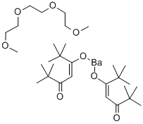 双(2,2,6,6-四甲基-3,5-庚二酮酸)钡,三甘醇二甲醚加成物 结构式
