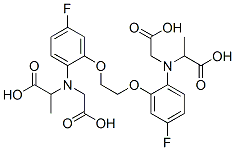 1,2-bis(2-(1-hydroxycarbonyl)ethyl-(hydoxycarbonylmethyl)amino-5-fluorophenoxy)ethane 结构式