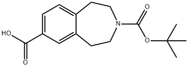 3-(TERT-BUTOXYCARBONYL)-2,3,4,5-TETRAHYDRO-1H-BENZO[D]AZEPINE-7-CARBOXYLIC ACID 结构式