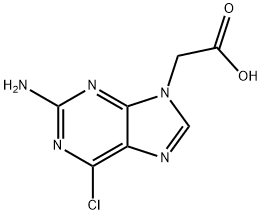 2-氨基-6-氯-9H-嘌呤-9-乙酸 结构式