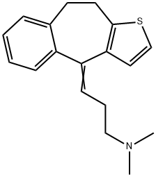 3-(9,10-Dihydro-4H-benzo[4,5]cyclohepta[1,2-b]thiophen-4-ylidene)-N,N-dimethylpropan-1-amine 结构式