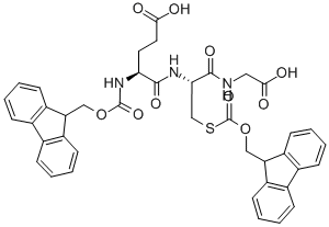 N-[S-[(9H-芴-9-基甲氧基)羰基]-N-[N-[(9H-芴-9-基甲氧基)羰基]-L-GAMMA-谷氨酰]-L-半胱氨酰]甘氨酸 结构式