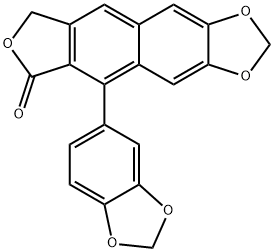 6,7-(Epoxymethanoxy)-9-(1,3-benzodioxole-5-yl)-1,3-dihydronaphtho[2,3-c]furan-1-one 结构式