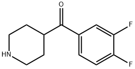 3,4-二氟苯基哌啶-4-甲酮 结构式