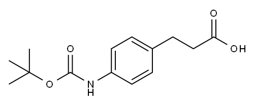 3-(N-叔丁氧羰基-4-氨基苯基)丙酸 结构式