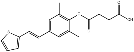 4-[2,6-dimethyl-4-[(E)-2-thiophen-2-ylethenyl]phenoxy]-4-oxo-butanoic acid 结构式