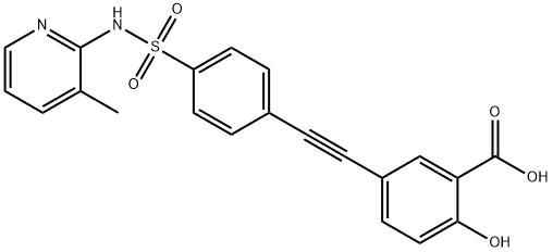 2-Hydroxy-5-[2-[4-[(3-methylpyridin-2-yl)sulfamoyl]phenyl]ethynyl]benzoicacid