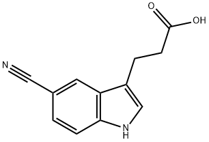 1H-INDOLE-3-PROPANOIC ACID, 5-CYANO- 结构式