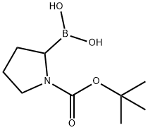 N-叔丁氧羰基吡咯烷-2-硼酸 结构式