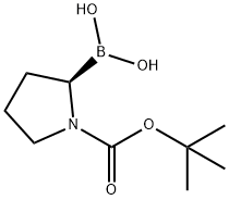 (R)-N-叔丁氧羰基吡咯烷-2-硼酸 结构式