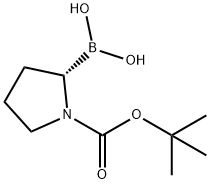 (S)-N-叔丁氧羰基吡咯烷-2-硼酸 结构式