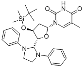 3'-O-(TBDMS)-5'-DEOXY-5'-(1,3-DIPHENYL-2-IMIDAZOLIDINYL)THYMIDINE 结构式