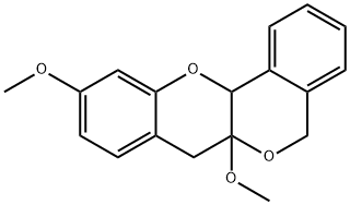 5,6a,7,12a-Tetrahydro-6a,10-dimethoxy[2]benzopyrano[4,3-b][1]benzopyran 结构式