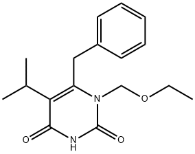 6-苄基-1-(乙氧基甲基)-5-异丙基尿嘧啶 结构式