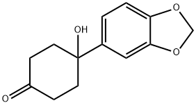 4-[1,3]苯并二氧杂环戊烯-4-羟基-环己酮 结构式