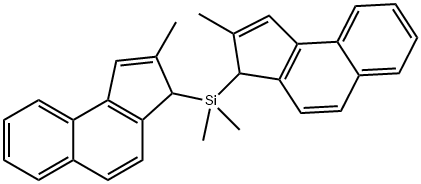 二甲基双(2-甲基-3H-环戊烯并[A]萘-3-基)硅烷 结构式