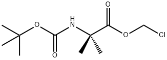 2-((叔丁氧基羰基)氨基)-2-甲基丙酸氯甲酯 结构式