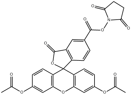 5-羧基二乙酰化荧光素琥珀酰亚胺酯 结构式