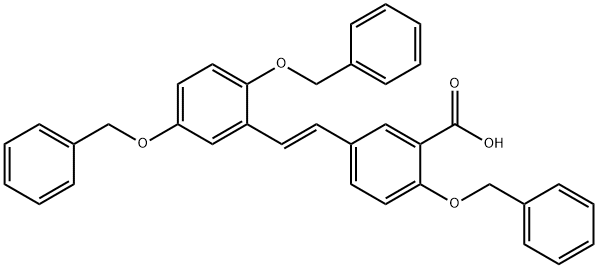 (E)-5-[2-(Beznyloxy)2-[2,5-bis(benzyloxy)phenyl]ethenyl]-benzoic Acid 结构式