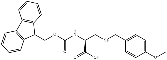 N-芴甲氧羰基-3-[[(4-甲氧基苯基)甲基]硒基]-L-丙氨酸 结构式