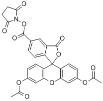 5(6)-羧基二乙酸荧光素琥珀酰亚胺酯 结构式